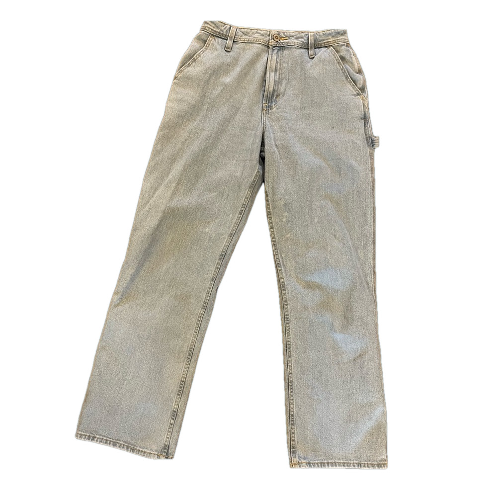Hollister Ultra High Rise Dad Jeans Womens 6R 28W Baggy Light Blue Carpenter